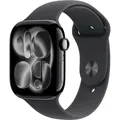 Produktbild: Apple Watch Series 11 GPS 46 mm Aluminiumgehäuse Sport Band Schwarz M/L