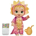 Produktbild: Baby Alive Dino Cuties Puppe, Triceratops, Puppenzubehör, Getränke, Nässe, Triceratops Dinosaurier-Spielzeug für Kinder ab 3 Jahren, Blondes Haar