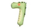 Produktbild: PartyDeco Folienballons für Kinder, Zahl 1, 2, 3, 4, 5, 6, 7, 8, Aminals (Krokodilzahl 7)