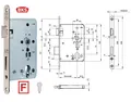 Produktbild: Feuerschutztürschloss 1206 DIN LS Dorn 65mm Entfernung 72mm VK 9mm Stulp 24mm