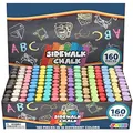 Produktbild: JOYIN Washable Sidewalk Chalks Set Non-Toxic Jumbo Chalk for Outdoor Art Play, Painting on Chalkboard waschbare Straßenmalkreide Kinder-und Lehrerkreide Set (160 Stück)