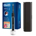 Produktbild: Oral-B PRO 2 2500 Elektrische Zahnbürste/Electric Toothbrush, mit 2 Putzmodi und visueller Andruckkontrolle für Zahnpflege, Reiseetui, Designed by Braun, schwarz