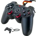 Produktbild: SCHWAIGER GPC18 Universal Gaming Controller Joystick Gamer für PC Playstation 3 Android Smart TV mit USB 2.0 A Stecker Vibration kabelgebunden 1,8m schwarz