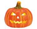 Produktbild: matches21 HOME & HOBBY Dekofigur Kürbis-Laterne als LED Halloween-Deko Windlicht in 13x12 cm (1 St), Gruseliger Jack-O-Lantern Deko-Kürbis als innen außen Herbst-Deko