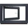 Produktbild: Framelux Kunststofffenster Proline Anthrazit 2-Fach Verglasung 1000 x 600 mm Rechtsanschlag