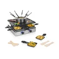 Produktbild: Princess Raclette und Fondue 5-in-1, 8 Personen, Doppelte Thermostate, 1,3 L Fonduetopf, PFAS-frei, Abnehmbare Teile, 31×31 cm Grillplatte, 1800 W, 162670