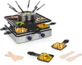 Produktbild: PRINCESS Raclette Princess 162670 Raclette & Fondue – 5‑in‑1 – Für 8 Personen – Zwei The, 8 Raclettepfännchen, 5‑in‑1 – 8 Personen – 1,3 L Fondue – PFAS‑frei – 1800 W