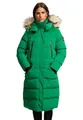 Produktbild: MARIKOO lange Damen Winterjacke warmer Parka gesteppt mit Kapuze B890 [B890-Schneestern-Smarag-Gr.XS]