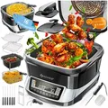 Produktbild: KESSER Multikocher Küchengerät mit 16 Programmen Grillen, Backen, Schmoren, Dampfgaren, 1800 W, All-in-One Slow Cooker, Schnellkochkopf, Heißluftfritteuse, Reiskocher silberfarben