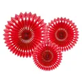 Produktbild: Partydeco Tissue fan, red, 20-30cm (1 pkt / 3 pc.) (3 Stk.) (PDRPB1007)