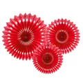 Produktbild: 3 Deko-Fächer Rosetten Papierdeko Party Fächer Wanddekration Hochzeit Geburtstag