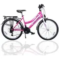 Produktbild: Talson Cityrad 26 Zoll Cityrad, 21 Gang Shimano, Kettenschaltung, mit Beleuchtung nach StVZO und Gepäckträger Rosa