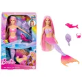 Produktbild: BARBIE Meerjungfrau-Puppe mit Farbwechseleffekt und Zubehör 19 cm lange Haare
