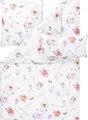 Produktbild: Estella Satin de Luxe Bettwäsche DD 155x220 Aluna Blüten weiß flieder 1030-985