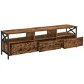 Produktbild: VASAGLE Lowboard TV-Schrank, 3 Schubladen, Breite 147/178cm, Stahlgestell braun|schwarz 178 cm x 50 cm