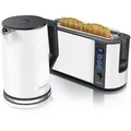 Produktbild: Arendo Frühstücks-Set, 2-Scheiben Langschlitz-Toaster/Wasserkocher 1,5L, Weiß