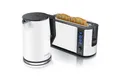 Produktbild: Arendo Frühstücks-Set Wasserkocher 1,5l & 2-Scheiben Langschlitz Toaster, Edelstahl, Weiß (2-tlg), Wasserkocher mit Temperaturwahl, Toaster mit Brötchenaufsatz