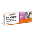 Produktbild: Loratadin-ratiopharm 10 mg Tabletten: schnelle und langanhaltende Hilfe bei Heuschnupfen, ganzjährigem allergischen Schnupfen und chronischer Nesselsucht - bereits ab 2 Jahren geeignet, 20 Tabletten