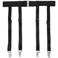 Produktbild: GARGALA Strumpfband-Gürtel für Damen, Einfachheit, sexy Strümpfe, Strumpfhalter für Strüpfe mit 6 Metallclips, Black 4-strap With Suspender Clips, Einheitsgröße