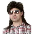 Produktbild: Beweig Männer Schwarz Vokuhila 80er Mullet Perücke Herren Lang Synthetische Haare Cosplay Halloween Kostüm Party