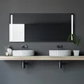 Produktbild: Talos Badspiegel mit Beleuchtung Light - Badezimmerspiegel 160 x 70 cm - mit hinterleuchteten Lichtausschnitten - Lichtfarbe neutralweiß - hochwertiger Aluminiumrahmen mit Kippschalter