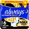 Produktbild: Always Ultimate Night Damenbinden Gr 6 mit Flügeln 54 Stück extra Nachtschutz