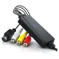 Produktbild: Aplic USB High Speed Videograbber - Audio Video Konverter - PAL NTSC - Filme und Videos digitalisieren - Grabber - Umwandler - Software PotPlayer - Schwarz