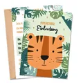 Produktbild: MeinBaby123® 10 Einladungskarten Kindergeburtstag Jungs und Mädchen | Geburtstagseinladungen für Kinder | Tiger Einladungskarte | inkl. 10 Briefumschläge | Premium Qualität (Tiger V1)