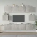 Produktbild: Vidaxl - 6-tlg. TV-Schrank-Set Betongrau Holzwerkstoff