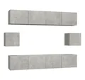 Produktbild: vidaXL TV-Wand, 6-tlg. TV-Schrank-Set Betongrau Holzwerkstoff