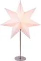 Produktbild: Tischlampe Weihnachtsstern Papier Dekostern beleuchtet weiß und silber 51 cm