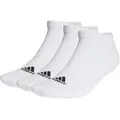 Produktbild: adidas Unisex Sneakersocken, 3er Pack - Cushioned Low-Cut, Logo, gepolstert, einfarbig Weiß 46-48