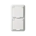 Produktbild: Elso 235414 Steckdose 2-fach komplett 16A, Fashion IP44 Schraubklemme, reinweiß