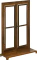 Produktbild: Outsunny Eisenfenster, Edelrost Sprossenfenster, 55 x 80 cm Fensterrahmen mit Schwelle und Riegel, Gartendekoration für Balkon, Terrasse, Rustikal-Braun