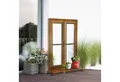 Produktbild: Outsunny Fenster Eisenfenster Edelrost Sprossenfenster 55 x 80 cm, (Gartendekoration für Balkon Terrasse, 1 St., Fensterrahmen mit Schwelle und Riegel), Rustikal-Braun