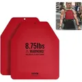 Produktbild: VEVOR Gewichtswestenplatten 3,97 kg x 2 Stk. Premium-Gewichtsplatten aus Stahl, konturierte ergonomische Passform – WODs, Zusatzgewicht für Gewichtswesten, Krafttraining Laufen Fitness Rot