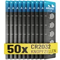 Produktbild: ABSINA Knopfzellen CR2032 3V 10x 5er Pack - Batterien mit langer Haltbarkeit