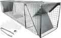 Produktbild: Extra große Fuchsfalle 150 cm XXL I Waschbärfalle mit viel Zubehör I Schneller und einfacher Fang I Wetterfeste und robuste Falle I Lebendfallen mit 2 Eingängen Marder, Fuchs, Waschbär I Marderfalle