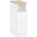 Produktbild: SoBuy Schmaler Nachttisch Beistelltisch mit 2 Schubladen 20x60x35cm Weiß FBT149-WN
