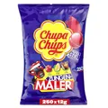 Produktbild: Chupa Chups Zungenmaler Lutscher-Beutel, Nachfüll-Beutel mit 250 Lollis, Cola, Kirsch, Orangen-Geschmack, Lollipops färben die Zunge, geeignet für Geburtstag, 250 x 12g