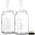 Produktbild: 2x Groß Fermentierglas mit Luftschleuse - Breiter Mund Fermentiergläser mit G...