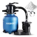 Produktbild: AREBOS Sandfilteranlage mit Pumpe Filteranlage Filterkessel Schwimmbadpumpe 350W