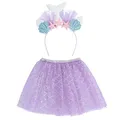 Produktbild: Boland 51035 - Kinderkostüm Set Meerjungfrau, Rock und Tiara mit Glitzer, Märchen Kostüm für Kinder, Nixe