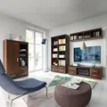 Produktbild: Wohnwand Set Mit Vitrinenschrank Nussbaum Imperia-129