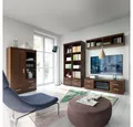 Produktbild: Lomadox Wohnwand IMPERIA-129, (4-St), Wohnzimmer Set Nussbaum Vitrine Highboard Lowboard Regal