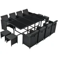 Produktbild: Juskys Gartenmöbelset, Schwarz, Kunststoff, 13, Gartenmöbel, Gartenmöbel-Sets