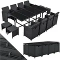 Produktbild: Polyrattan Sitzgruppe Baracoa Xxl 13-teilig – Gartenmöbel Set Mit 8 X Stühle, 4 Hocker & Tisch Für Garten & Terrasse – Wetterfest & Stapelbar - Juskys