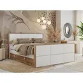 Produktbild: MKS MEBLE Doppelbett, Boxspringbett ALBERO 2 KING DUO mit zwei 7 Härtezonen Multipocket-Matratzen, genähtes Kopfteil und Front, Bettkästen - 120... - Weiß