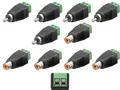 Produktbild: 10 Cinch RCA Terminalblock 2 Pin 5 Stecker Buchse Adapter Klemmen Set Schraubbar