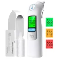 Produktbild: Fieberthermometer Ohr für Erwachsene & Kinder, 1s Ergebnis Hochpräzise Ohrthermometer, 30 Speicher Abrufen, 3-Farben-Fieber-Alarm, mit 21 Einweg-Sonde Abdeckungen & Aufbewahrungsbox (LCD-Weiß)